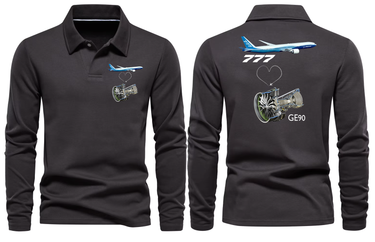 BOEING 777 G90 LONG SLEEVE POLO